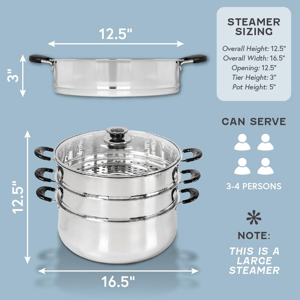 Concord steamer interchangeable trays with small-hole insert for rice and momos.