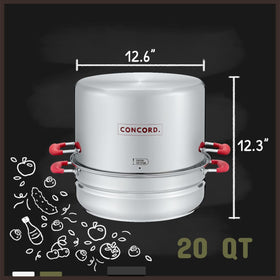 Concord Turbo Steam Canner lid detail showing tall design and safety features.