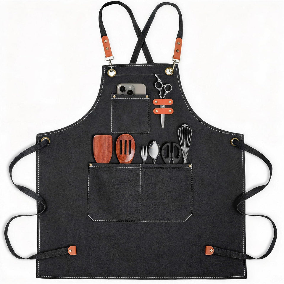 conda Chef Apron with cross-back straps for comfortable all-day cooking
