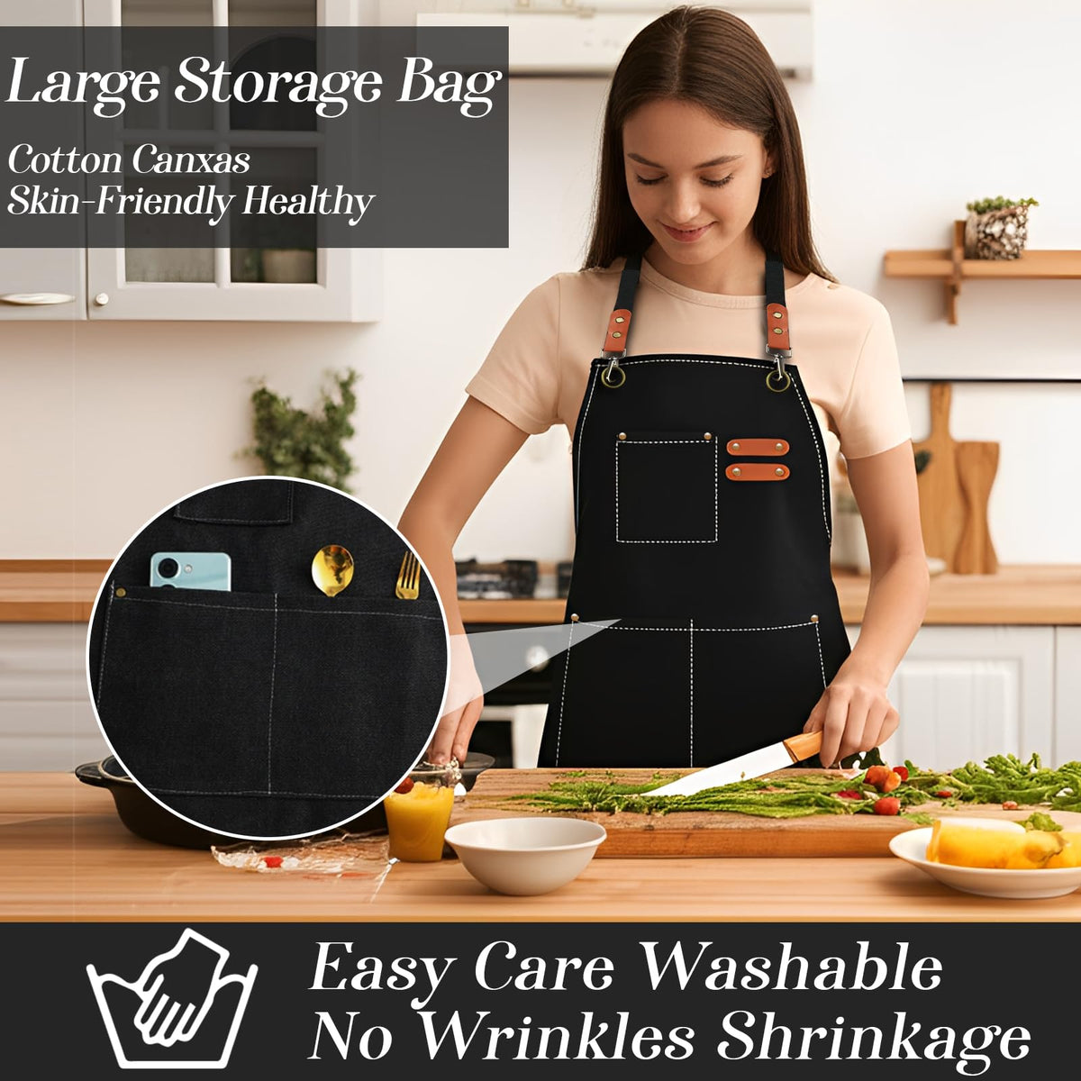 conda Chef Apron detachable adjustable straps offer a customizable fit