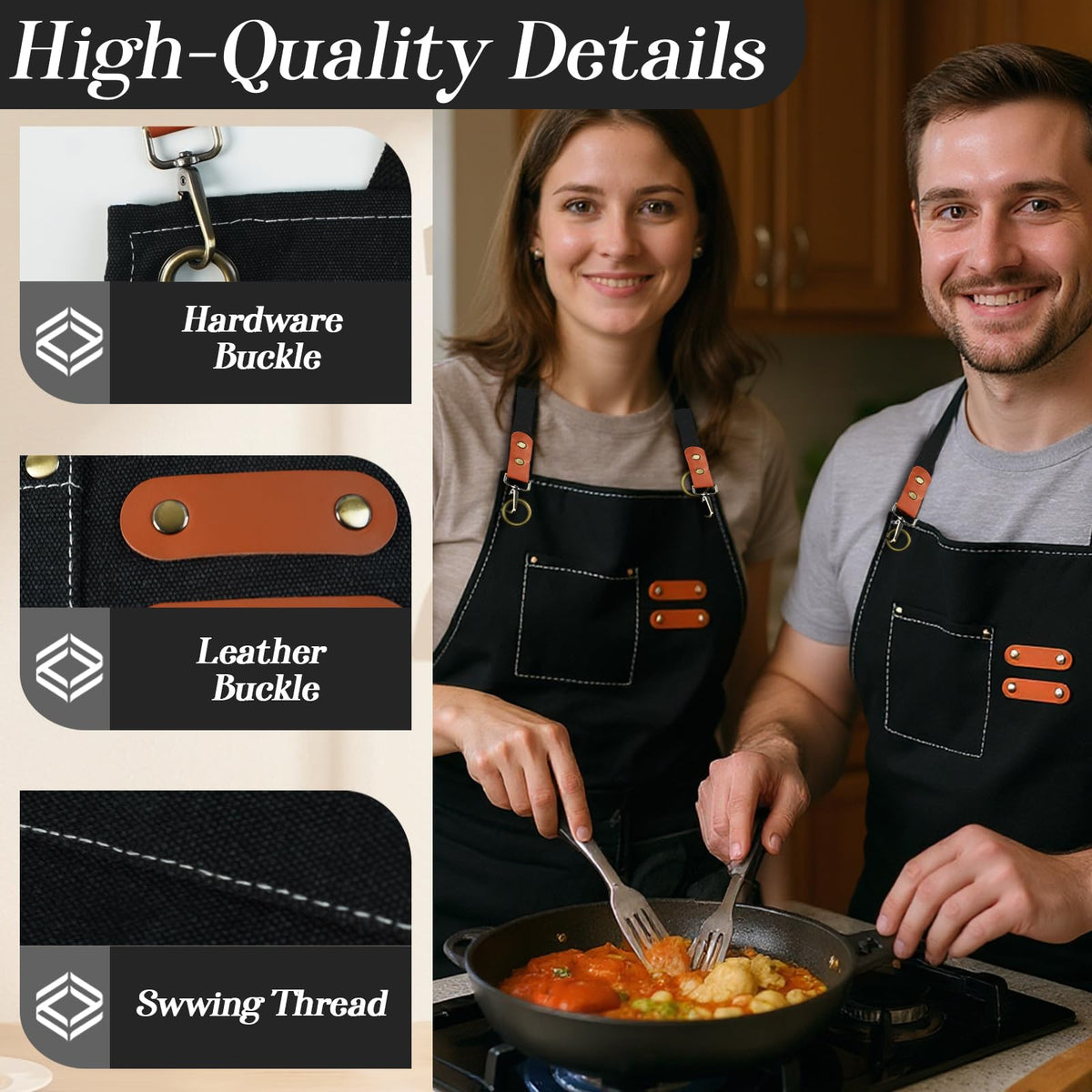 conda Chef Apron quick-release buckle enables easy on and off
