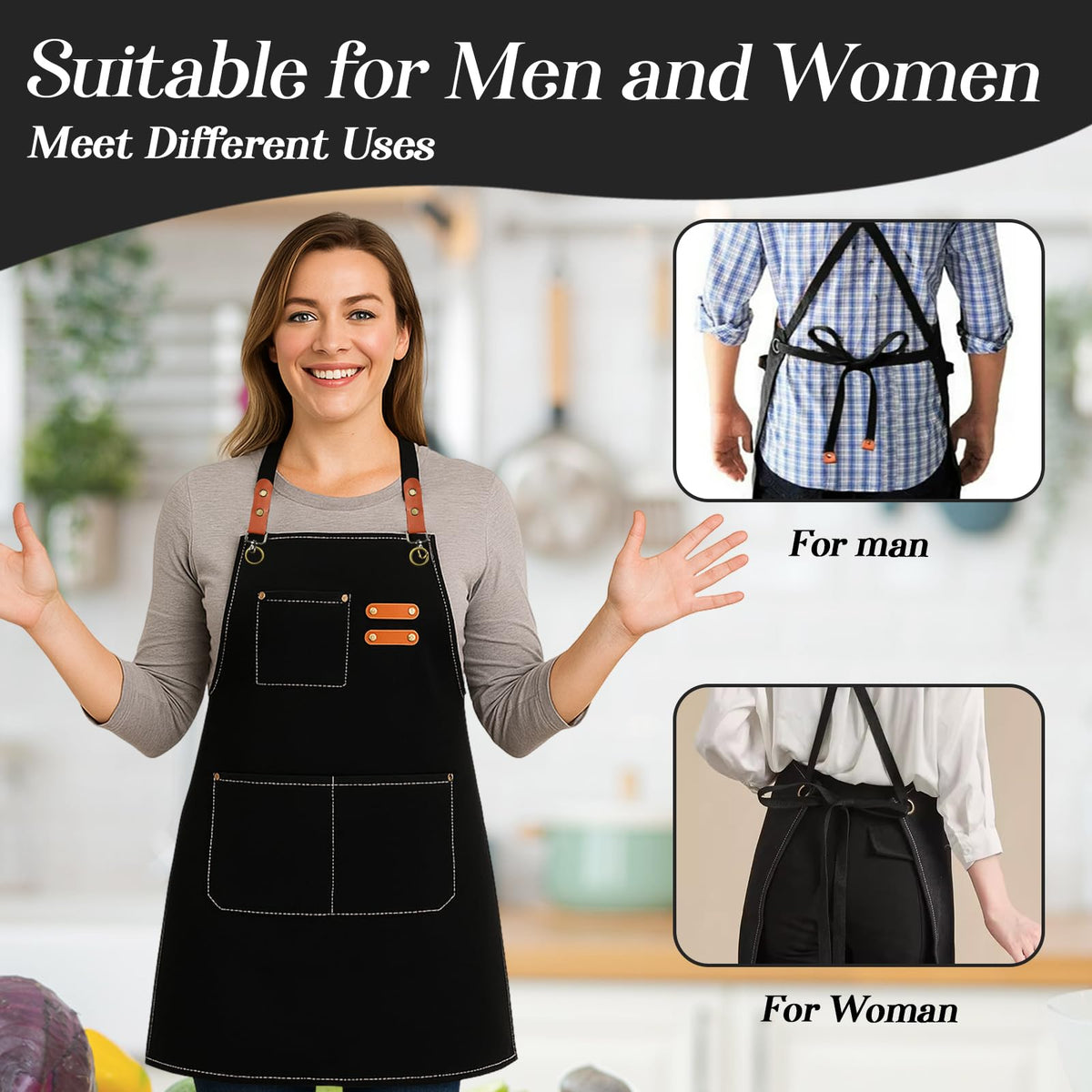 conda Chef Apron twelve-pocket design keeps tools organized during tasks