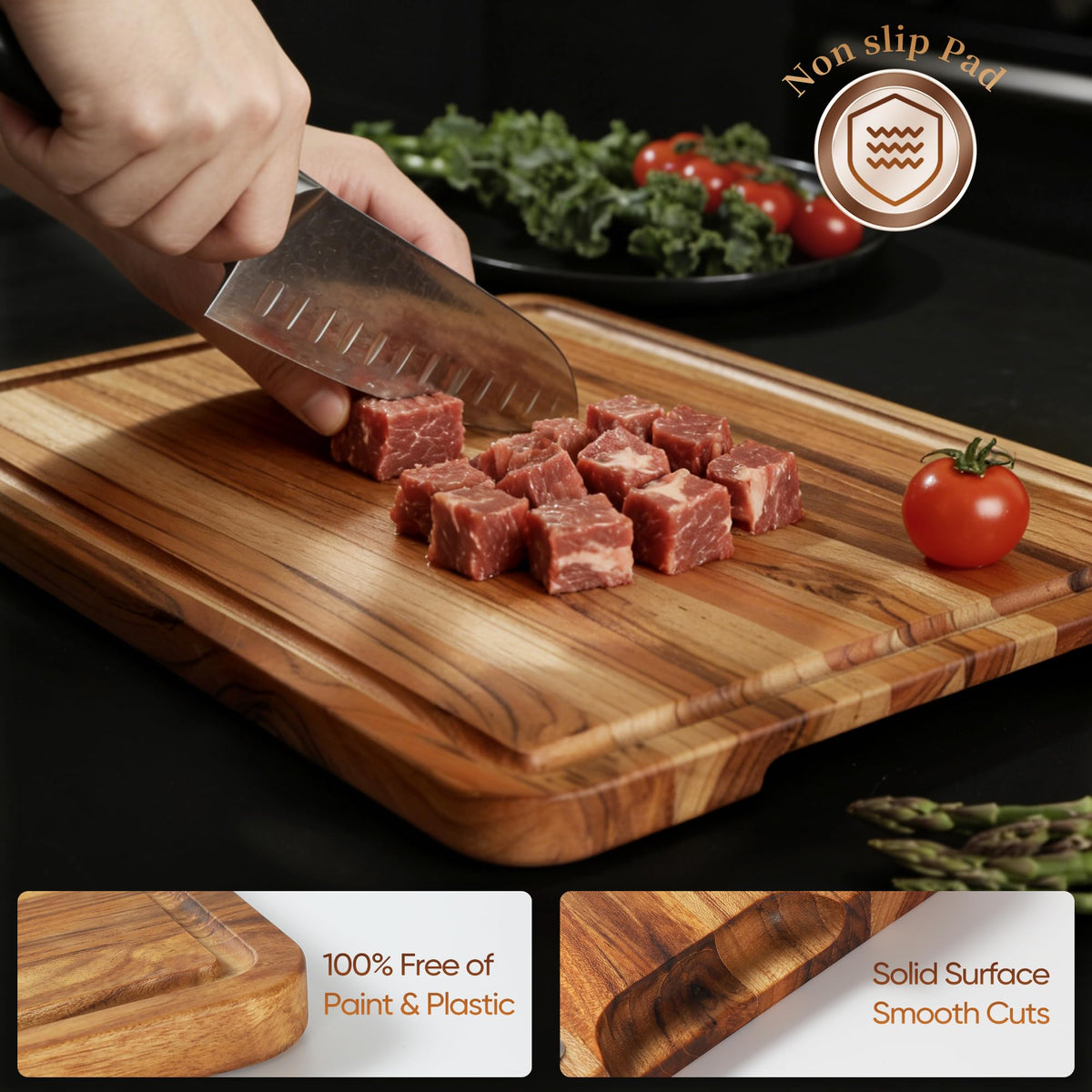 Conflech non-slip base keeps cutting stable on any countertop