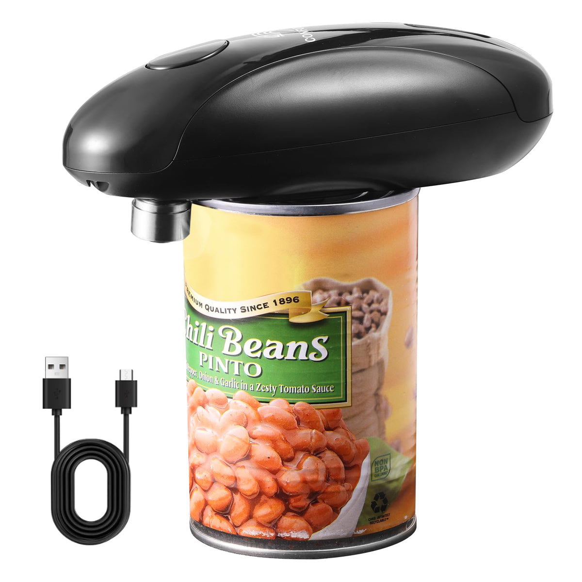 CONFUTURY electric one-touch can opener for effortless opening and hands-free use