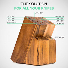 Coninx Acacia knife block in a kitchen scene demonstrates versatile storage.