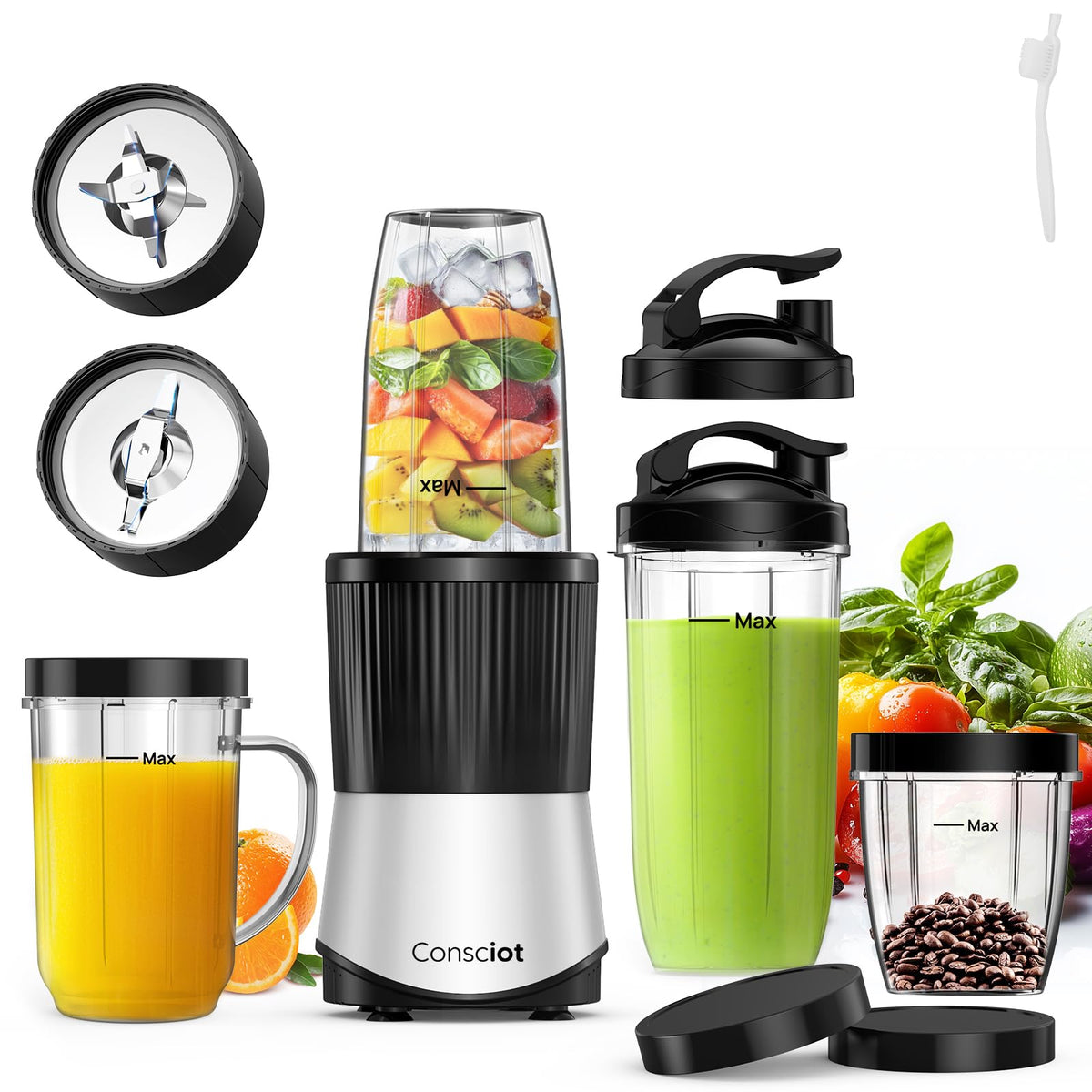 Consciot CB08 motor base 900W powering smooth blends for silky smoothies.