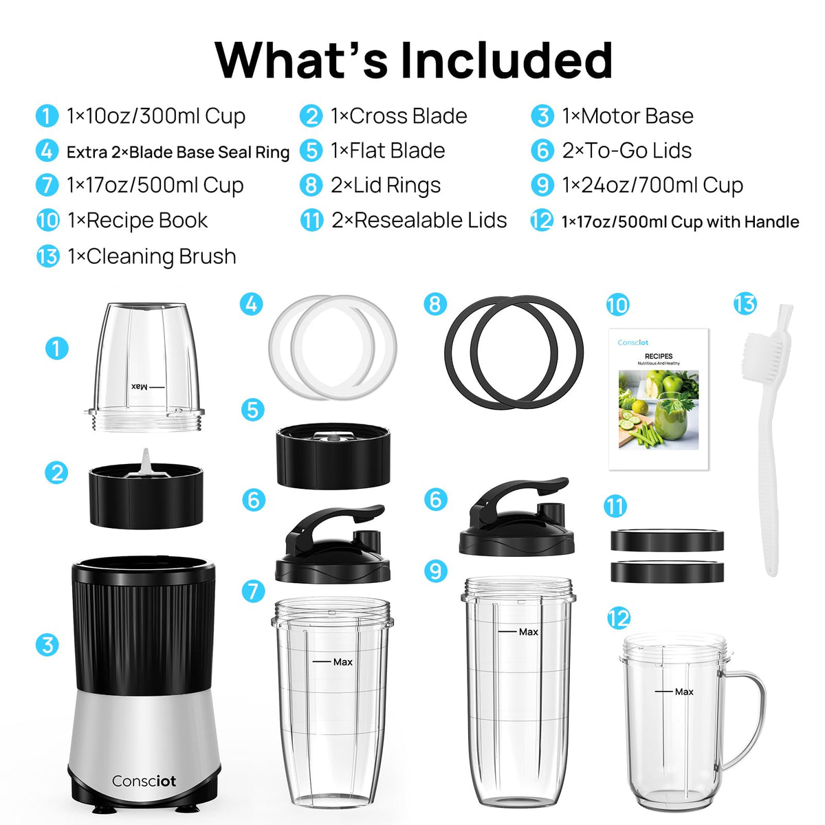 Consciot CB08 to-go cups and lids for on-the-go nutrition.