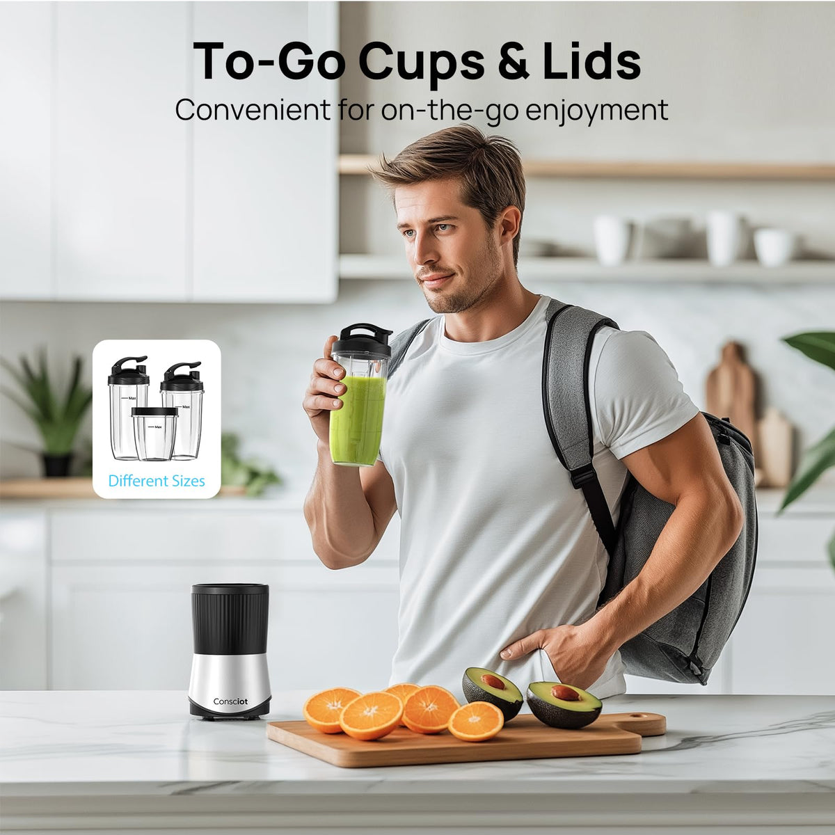 Consciot CB08 first to-go lid enabling spill-free transport