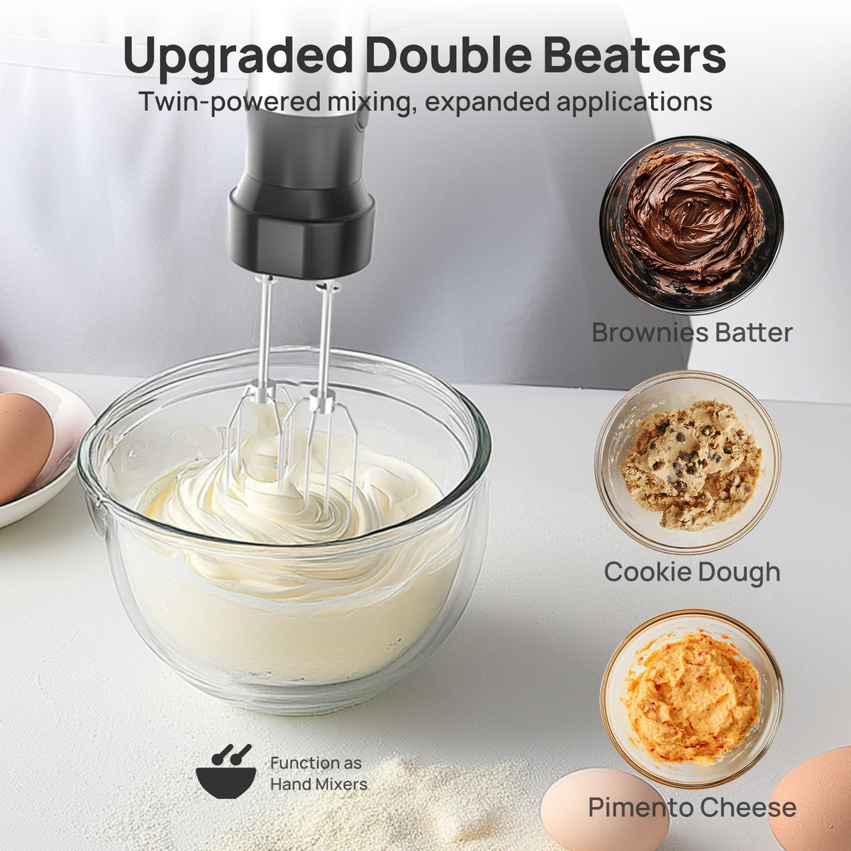 Consciot dough hooks knead thick dough with ease