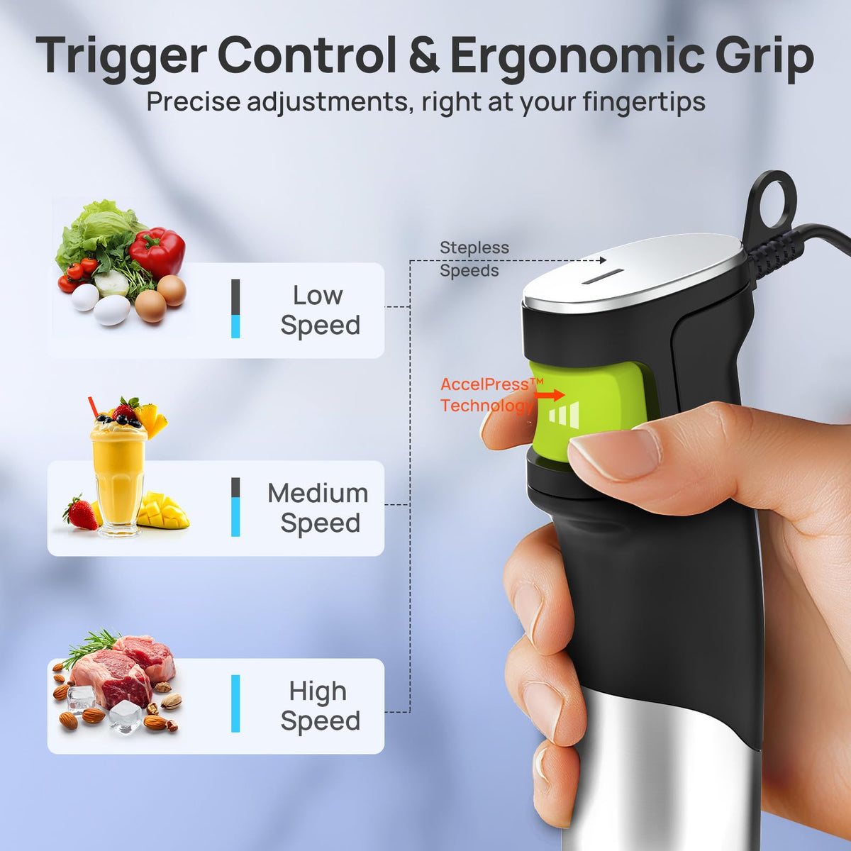 Consciot dual-drive shaft attachments for faster blending and mixing