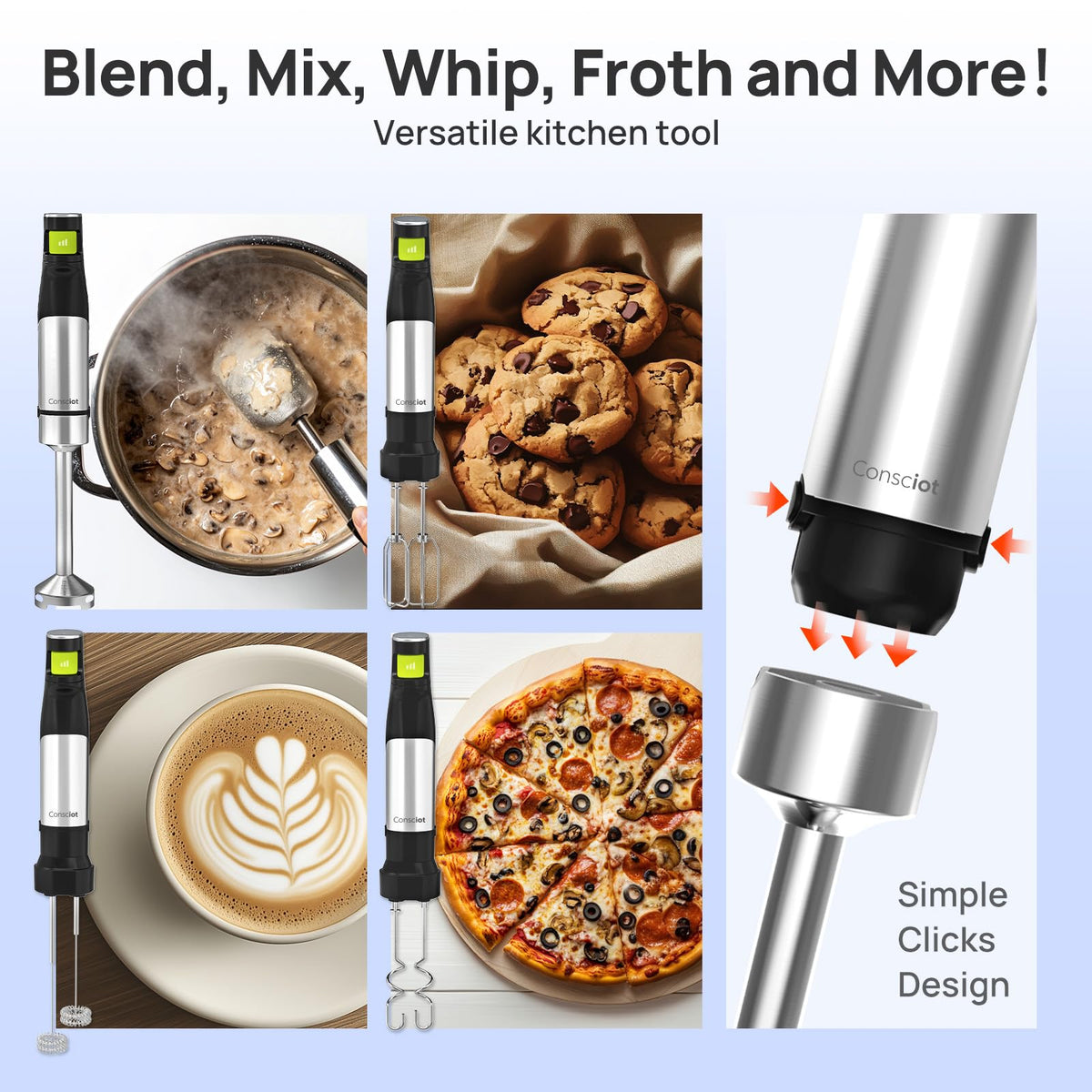 Consciot double frothers whip milk quickly for creamy drinks
