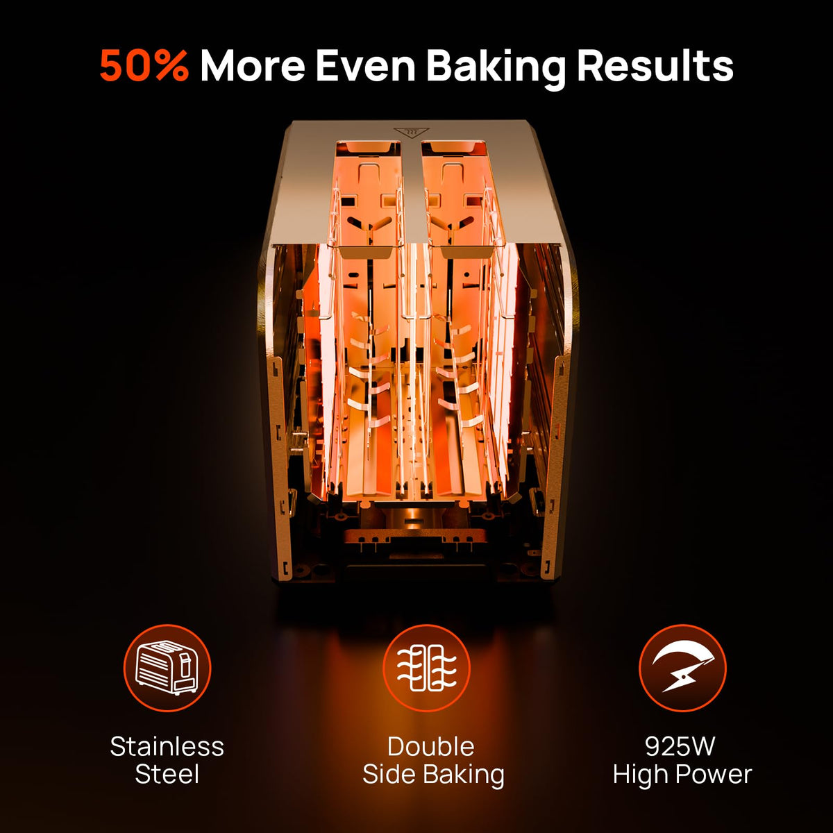 Consciot Toaster 2 Slice stainless steel body for durable use