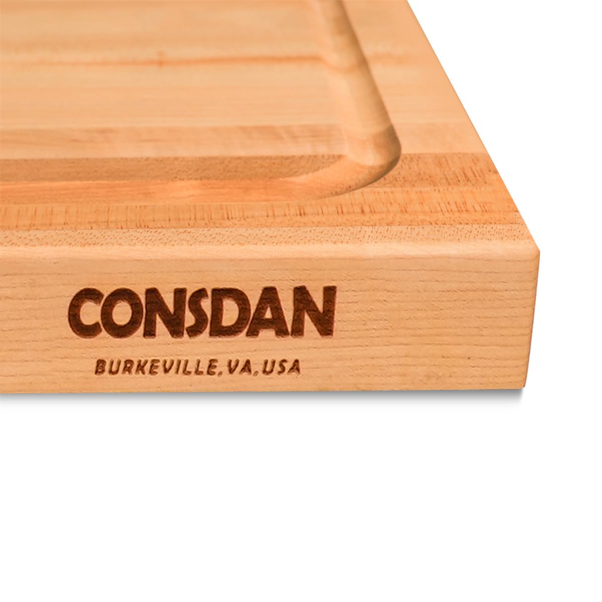 CONSDAN oil-finished maple board ready for use with a food-grade finish
