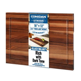 CONSDAN black walnut cutting board showing rich grain for stylish prep surfaces