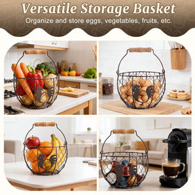 Consevisen egg basket on kitchen counter combines storage and decor.