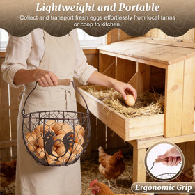 Consevisen egg basket rooster decor adds charming farmhouse style.