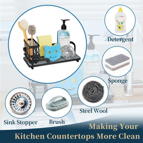 Consumest multi-functional dish brush holder keeps tools organized.