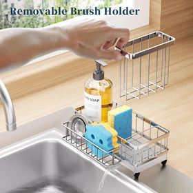 Detachable rack on Consumest sink caddy for flexible storage