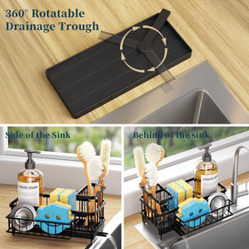 Consumest sink caddy in stainless steel adds durability and a sleek, rust-resistant look.