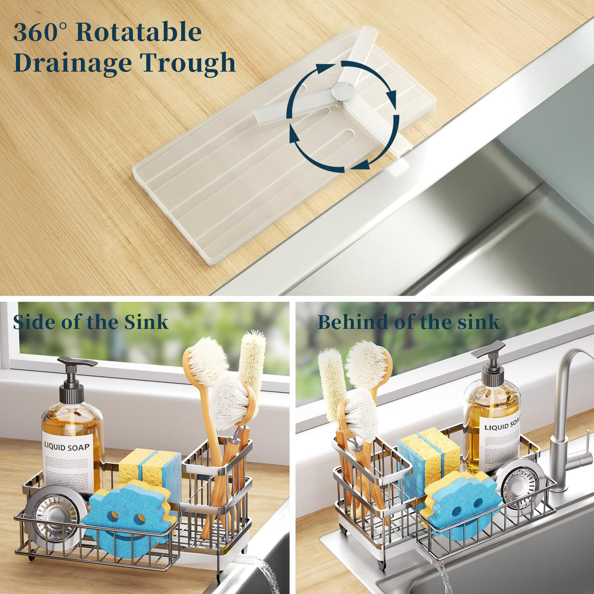 Sturdy stainless steel Consumest sink caddy for a modern kitchen