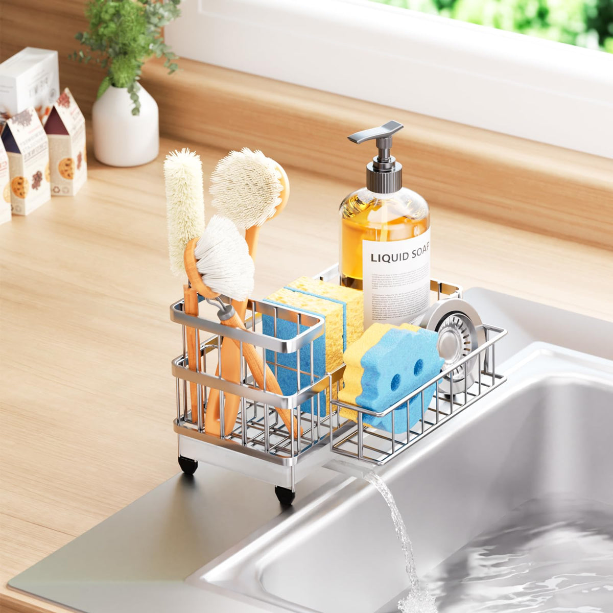 Compact dimensions of Consumest sponge holder save counter space