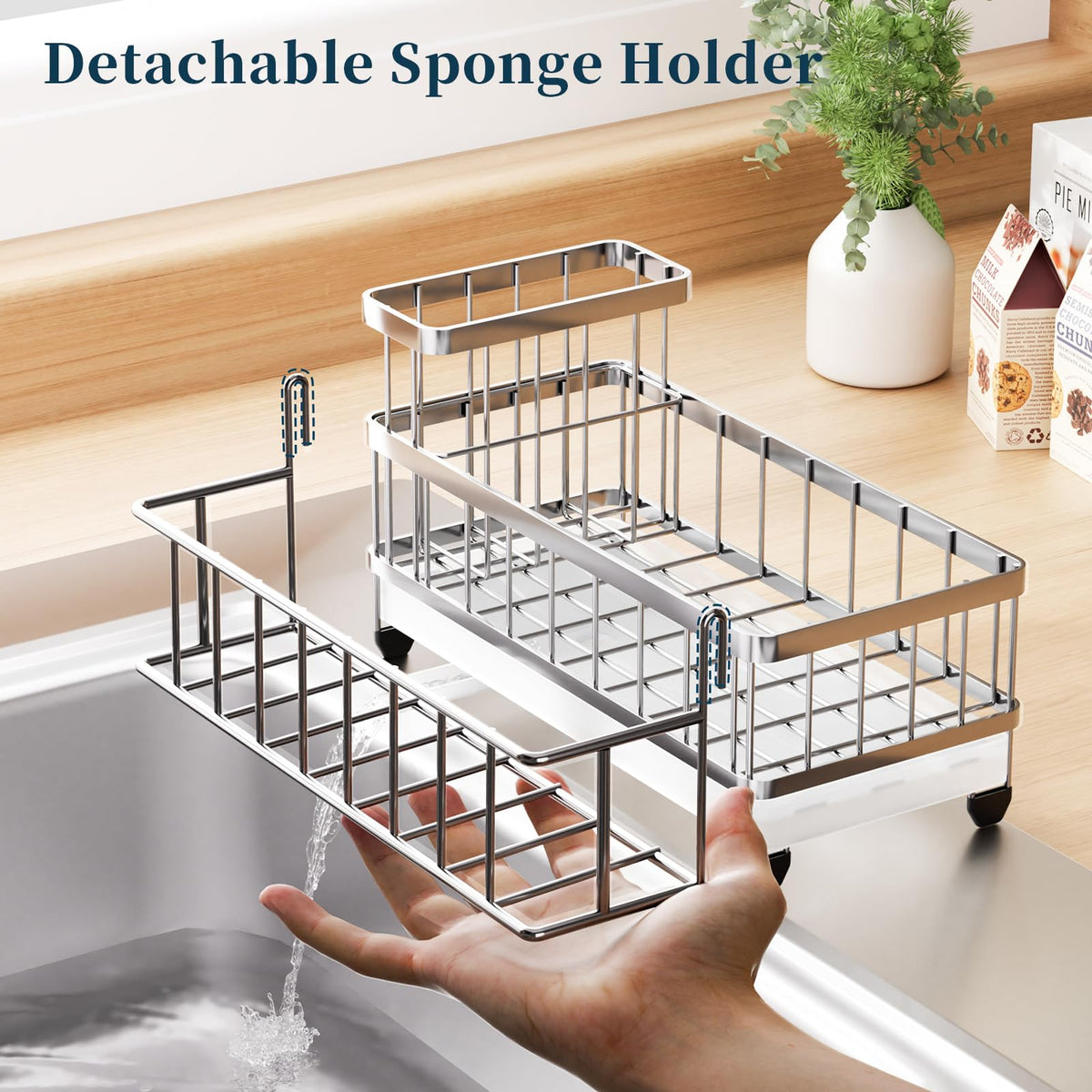 Easy installation of the Consumest sponge holder without tools