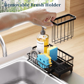 Consumest sponge holder offers generous storage for brushes, soap, and tools on the counter.