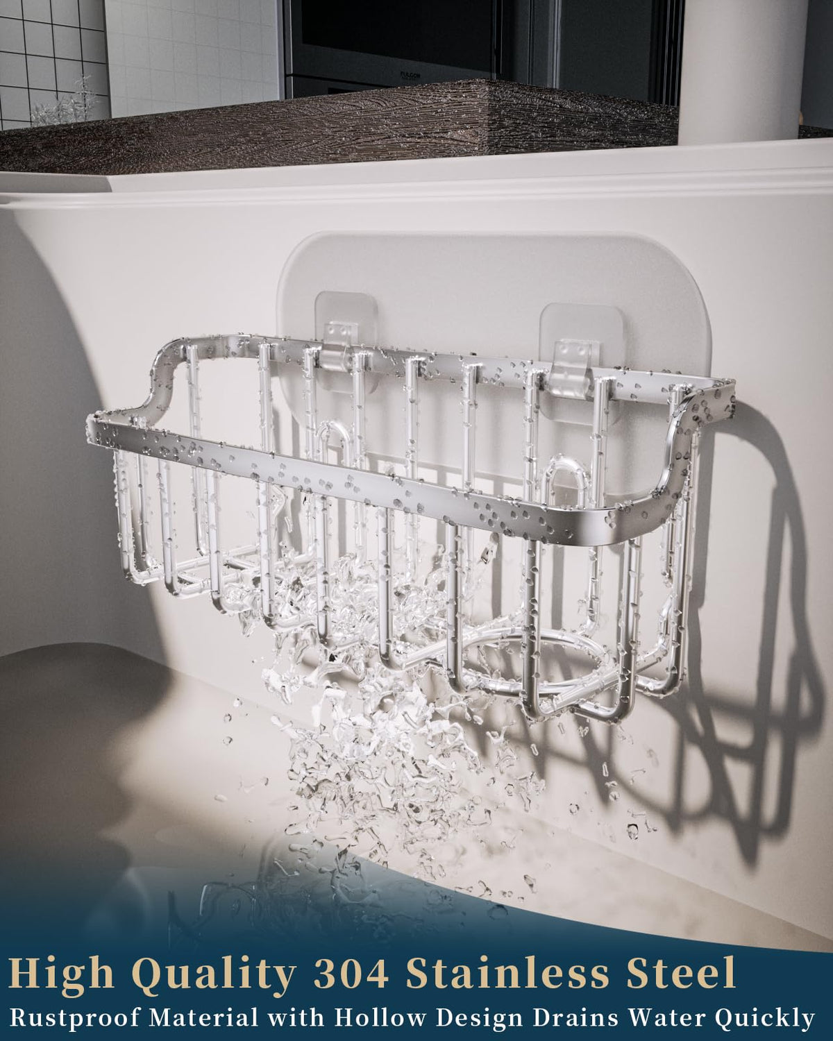 Consumest sponge holder with suction cups easy to reposition on smooth surfaces