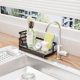 Consumest versatile design fits behind the sink or on the countertop.
