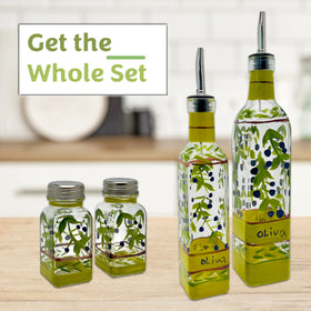 Containly stainless steel spout cruet supports controlled pours for a professional table setting.