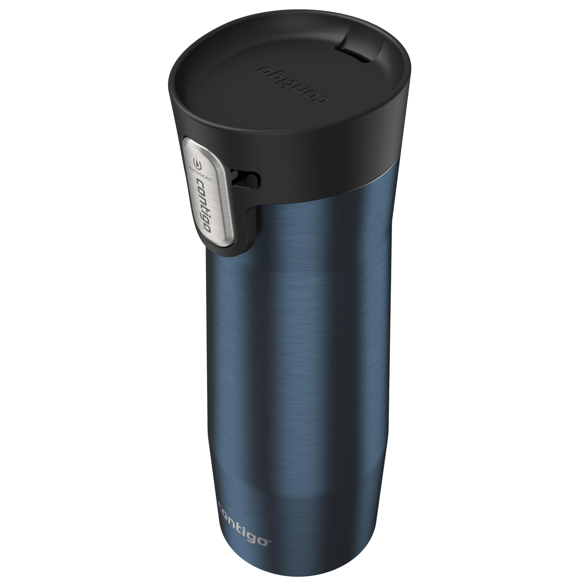 Contigo AUTOSEAL West Loop 3.0 berry mug, lid-open for thorough cleaning.