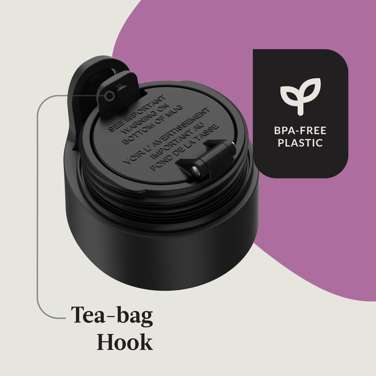 AUTOSEAL leak-proof feature demonstrated during one-handed sipping.