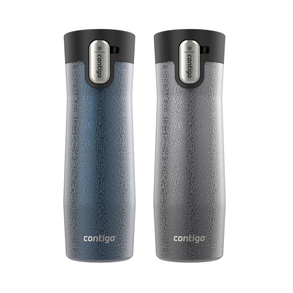 Contigo AUTOSEAL West Loop two-pack crystal blueberry bottle close-up—portable for commuting