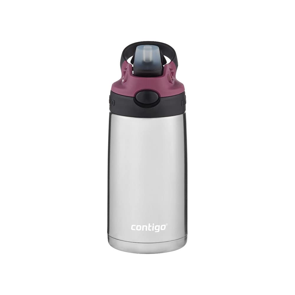 Contigo AutoSpout bottle showing spill-proof valve for mess-free sipping anywhere.
