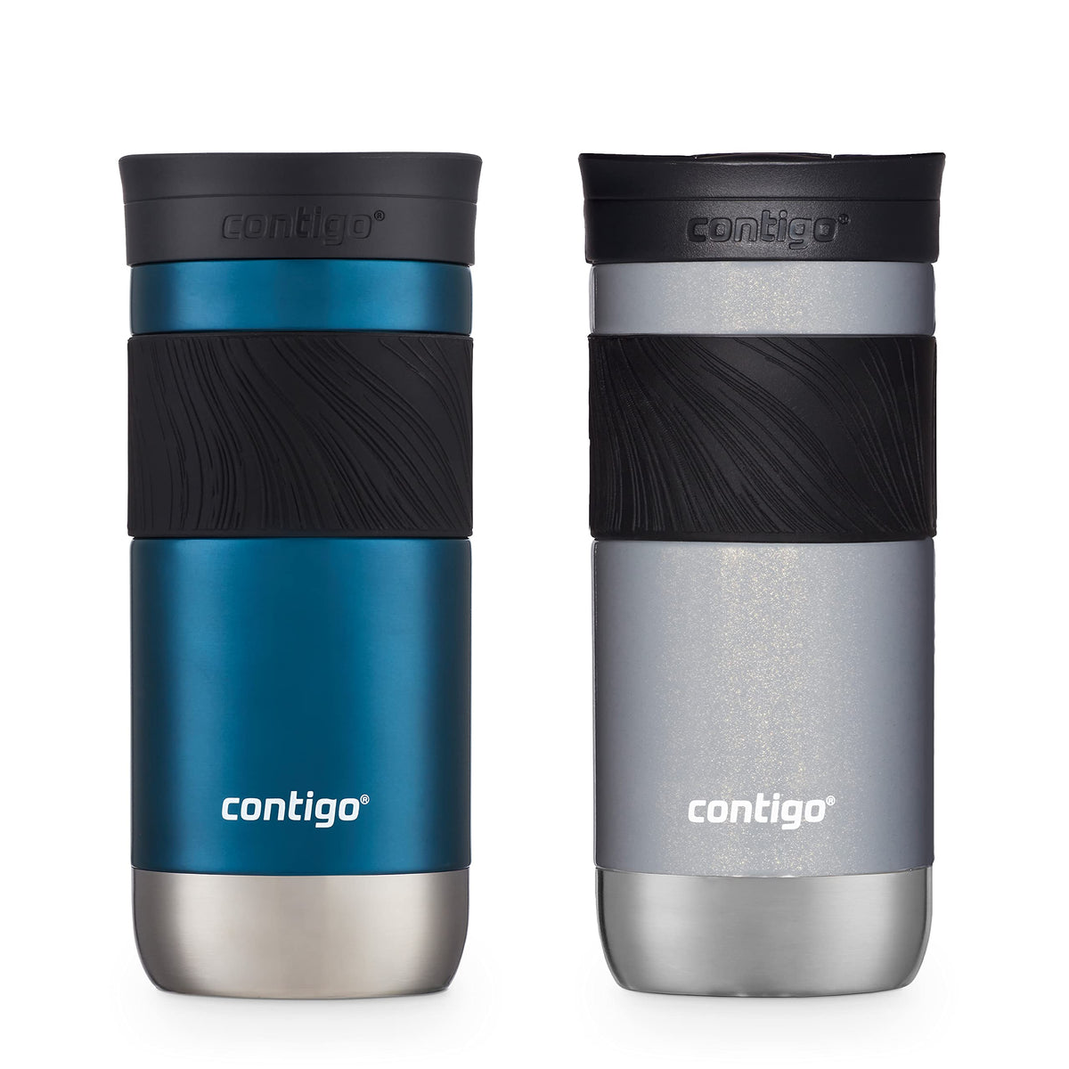 Contigo Byron 2.0 SnapSeal mug with lid closed for leak-proof on-the-go use.