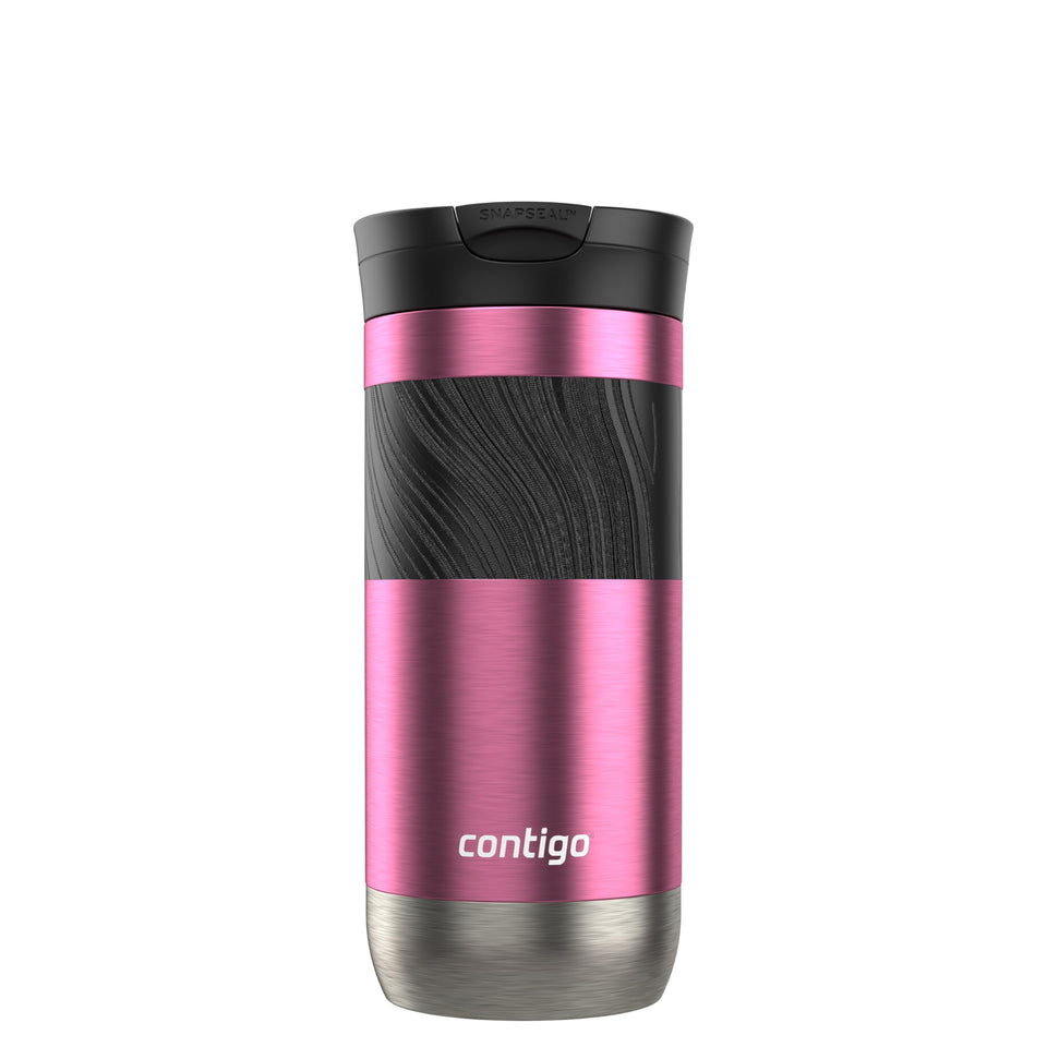 Contigo Byron 2.0 travel mug with SNAPSEAL lid closed for leak-proof transport.