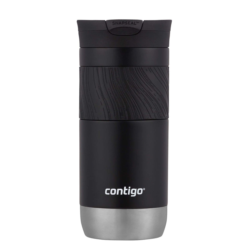 Contigo Byron mug with leak-proof lid stays spill-free during commutes.