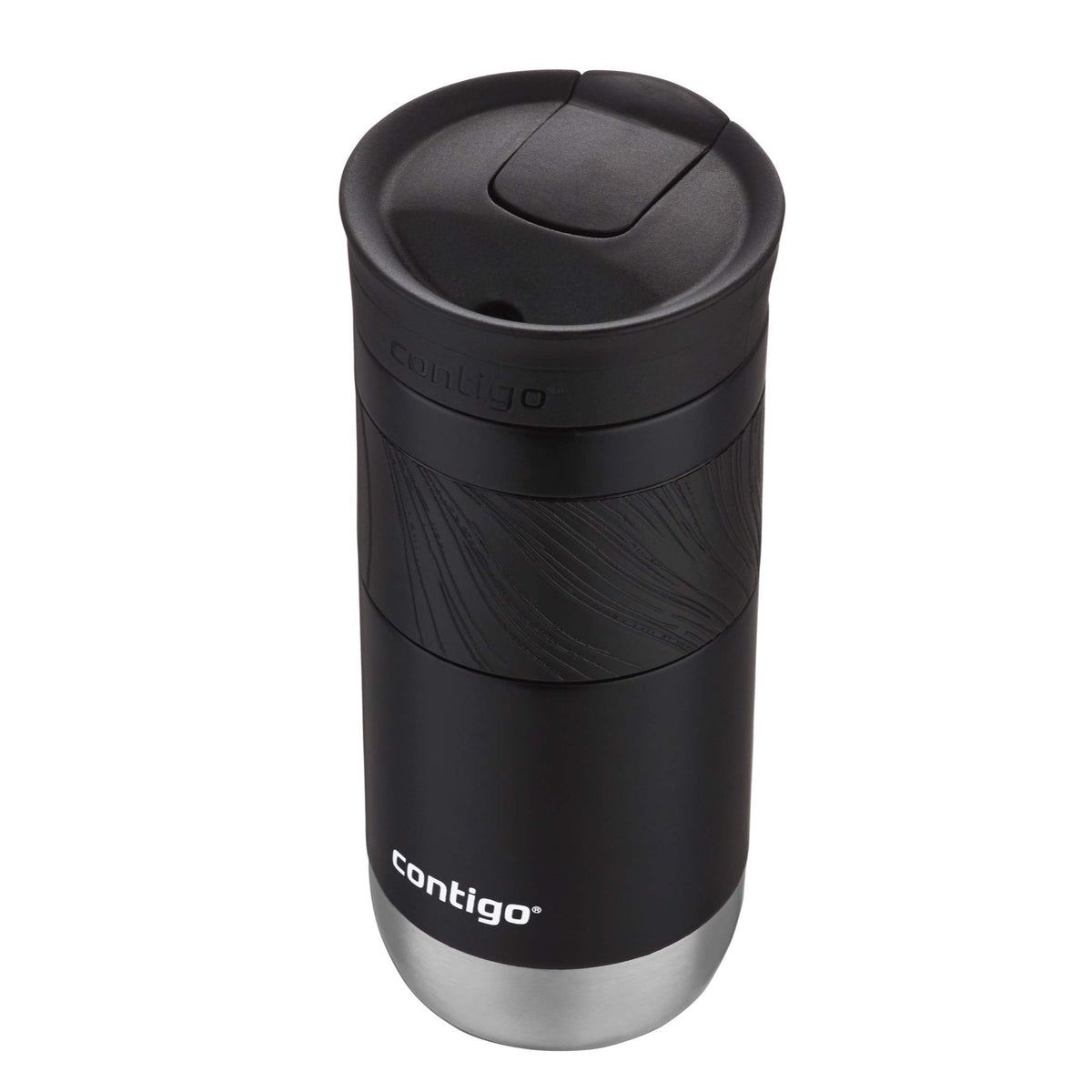 Contigo Byron mug showing textured grip for secure one-handed use.
