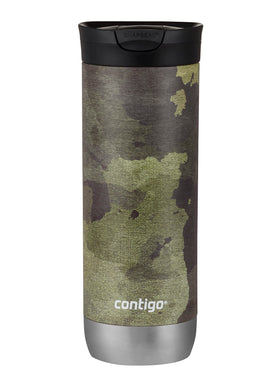 Contigo Huron camo travel mug with full-body graphics for a bold on-the-go look