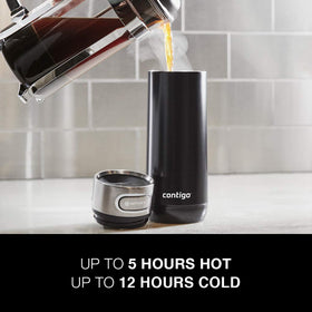 Contigo Luxe Monaco mug lock feature prevents accidental presses during transport.