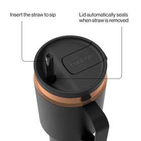 Contigo SnapSeal straw in use for convenient sipping on the go.