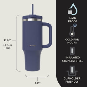 Contigo Streeterville 40oz bottle with leak-proof design prevents spills during travel