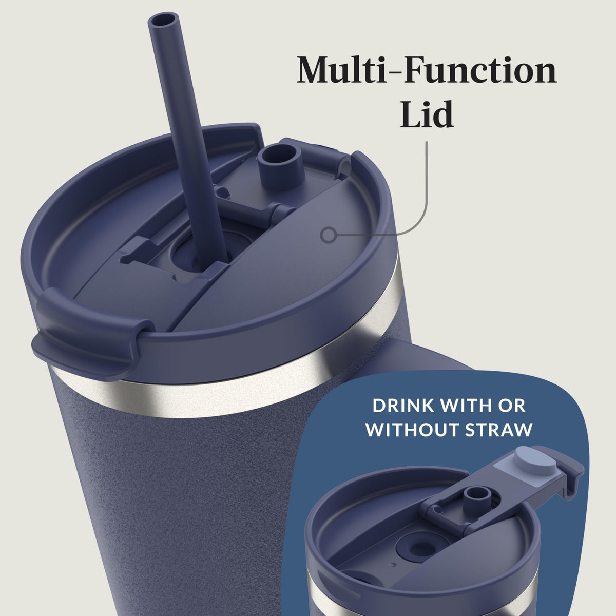 Contigo Streeterville 40oz bottle offers multi-use lid for sip or straw