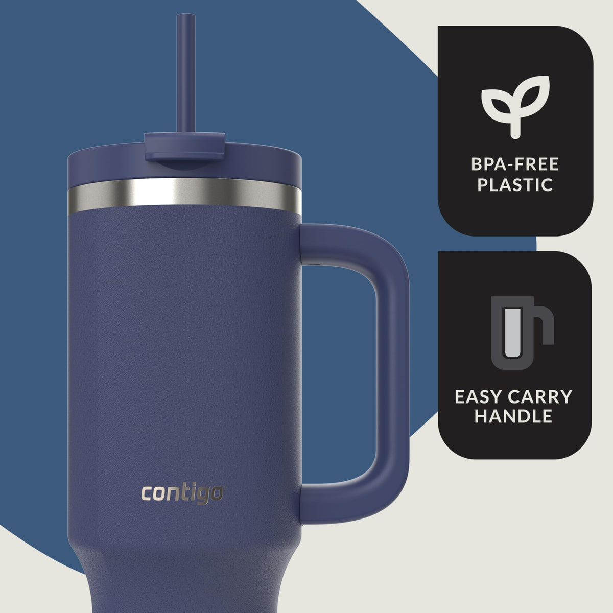 Contigo Streeterville 40oz bottle vacuum insulation keeps drinks cold up to 29 hours