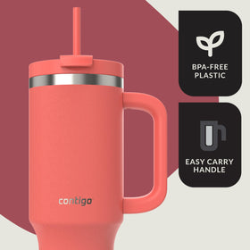 Double-wall insulation on Contigo Streeterville 40oz tumbler keeps drinks cold up to 29 hours