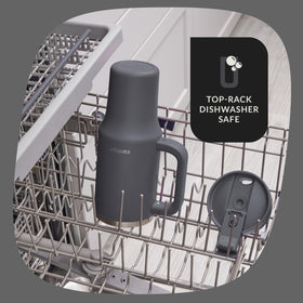 Contigo Streeterville 40oz tumbler darkstone handle for easy on-the-go drinking.