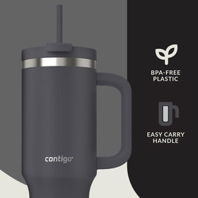 Contigo Streeterville 40oz tumbler darkstone stainless steel construction feels durable.