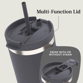 Contigo Streeterville 40oz tumbler darkstone double-wall vacuum insulation keeps beverages cold.