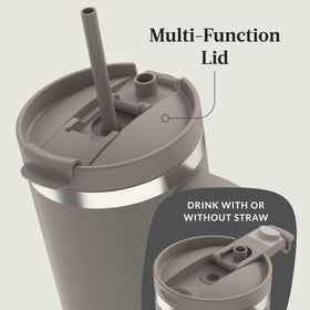 Contigo Streeterville 40oz tumbler stainless steel body keeps drinks cold longer.