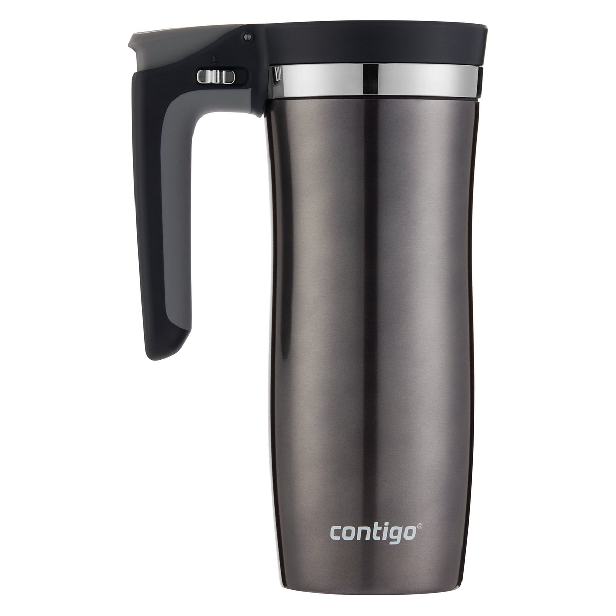 Contigo THERMALOCK insulation keeps beverages hot or cold longer during commutes.